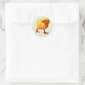 Kuiken in beweging (2) ronde sticker (Tas)