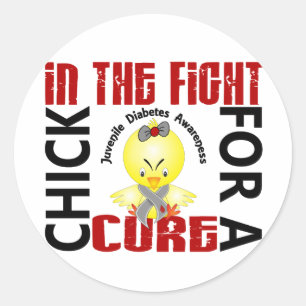 Kuiken in de strijd tegen juveniele diabetes ronde sticker