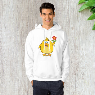 Kuiken met bloem grappig gelukkig dier hoodie