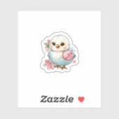 Kuiken met bloemen sticker (Vel)