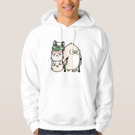 Kuiken met elleboogkrukken en katten stapel hoodie
