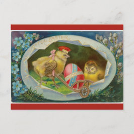  kuiken met paasei briefkaart