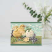  kuiken met verfpalet Pasen Briefkaart (Staand voorkant)