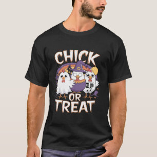Kuiken of trakteren grappige heks kip Halloween sp T-shirt
