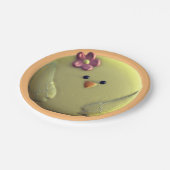 Kuikenbaby schattig geel en roze papieren bordje (Gekanteld)