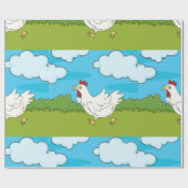 Kuikens die in veldebetpapier lopen cadeaupapier (Vlak)