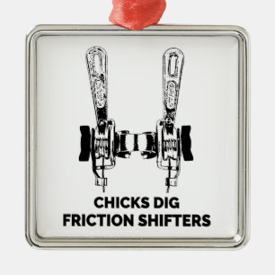 Kuikens Graaf Wrijving Shifters Fiets Metalen Ornament