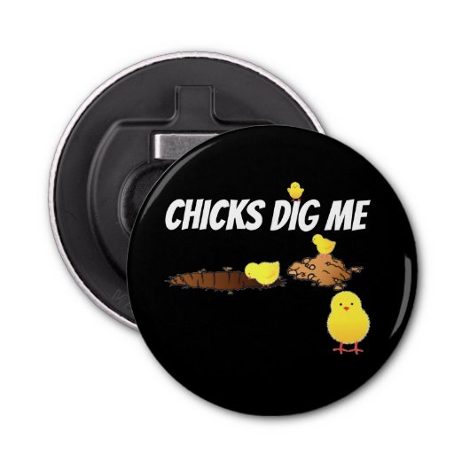 KUIKENS GRAVEN NAAR MIJ BUTTON FLESOPENER (Voorkant)