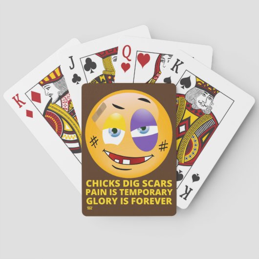 "KUIKENS HEBBEN LITTEKENS LIEF" grappige emoji Pokerkaarten (Achterkant)