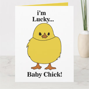 Kuikens ik ben een geluksbaby kuiken kaart