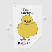 Kuikens Ik ben Lucky Baby Chick Golfhanddoek (Insitu)