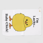Kuikens Ik ben Lucky Baby Chick Golfhanddoek (Horizontaal)