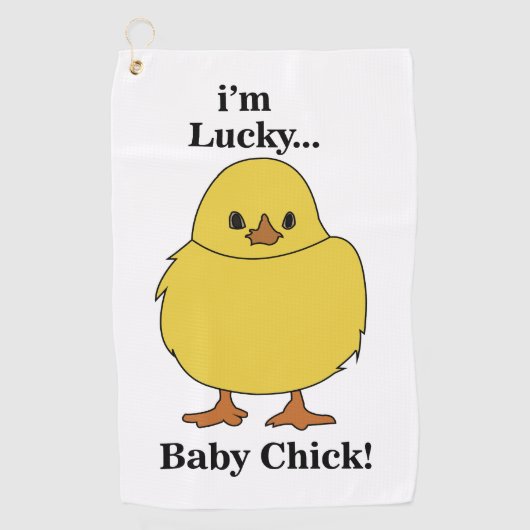 Kuikens Ik ben Lucky Baby Chick Golfhanddoek (Voorkant)