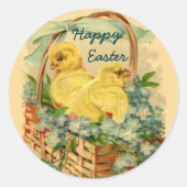 Kuikens in een Mand  Pasen Stickers (Voorkant)