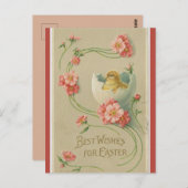 kuikens in eierroze zwenkrooster Pasen Briefkaart (Voorkant / Achterkant)
