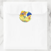 Kuikens in Pasen Bonnets Ronde Sticker (Tas)