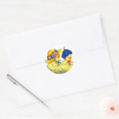 Kuikens in Pasen Bonnets Ronde Sticker (Envelop)