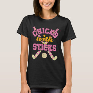 Kuikens met Sticks Field Hockey Vrouwen T-shirt