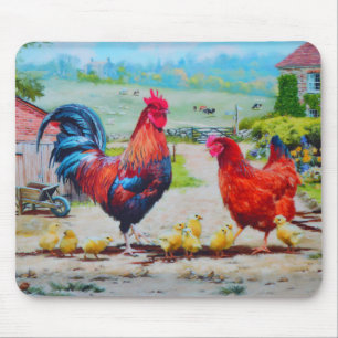Kuikens op de boerderij muismat