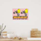 Kuikens Op Dirt Bikes Beheersen Motocross Poster P (Keuken)