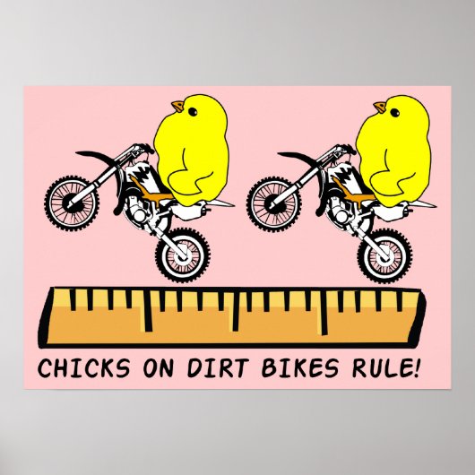Kuikens Op Dirt Bikes Beheersen Motocross Poster P (Voorkant)