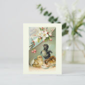 kuikens, paaseieren en wilde Rozen Briefkaart (Staand voorkant)