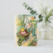 Kuikens van de Kruiwagen van het Wiel van het Feestdagenkaart (Staand voorkant)