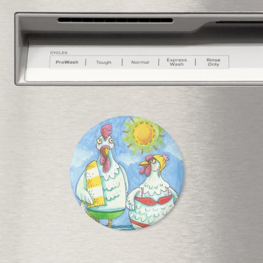 KUIKENS VAN HET ZEE, DE GROTE CARTOON MAGNET-Ronde Magneet (Insitu (Vaatwasser))