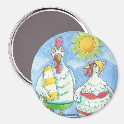 KUIKENS VAN HET ZEE, DE GROTE CARTOON MAGNET-Ronde Magneet (Voorkant / Achterkant)