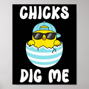 Kuikens vinden me cool Sungles door Kippen Pasen E Poster