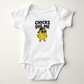 Kuikens vinden me grappig Cute Pasen Kuiken Romper (Voorkant)