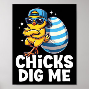 Kuikens vinden me grappig Pasen Mannen Jongens Gel Poster