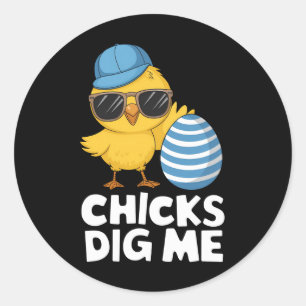 Kuikens Vinden Mij Pasen Grappig Eierenzoeken Ronde Sticker
