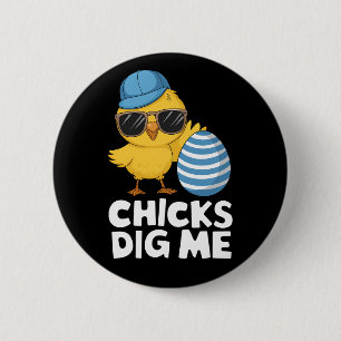 Kuikens Vinden Mij Pasen Grappige Eierjacht Ronde Button 5,7 Cm