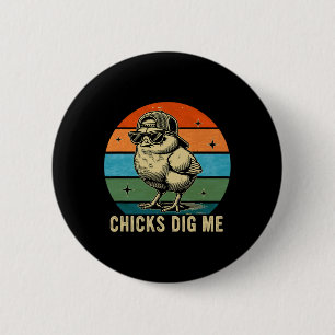 Kuikens Vinden Mij Pasen Peuter Jongens Mannen Gel Ronde Button 5,7 Cm