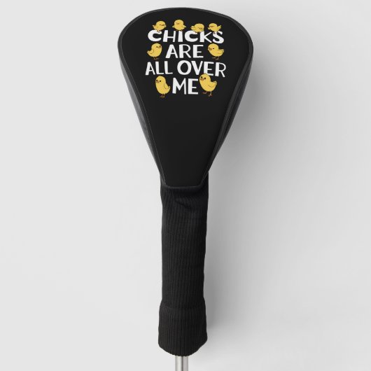 Kuikens zitten overal op me Grappig Pasen Golfheadcover (Voorkant)