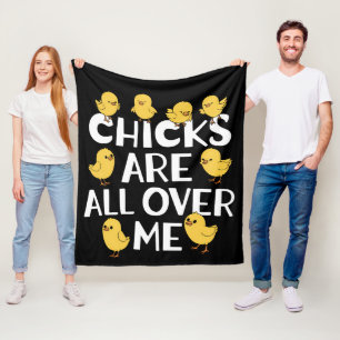 Kuikens zitten overal op mij Grappig Pasen Fleece Deken