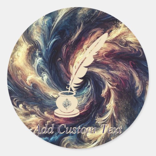 Kuilpen Modern Abstracte Kunst Ronde Sticker (Voorkant)