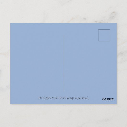 KUILTE KISSENDE SQUIRRELS ONDER MISTLETOE, NUT WRE BRIEFKAART (Achterkant)