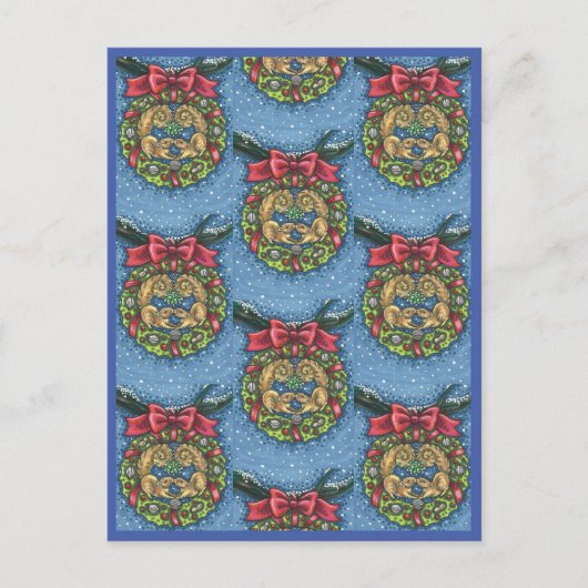 KUILTE KISSENDE SQUIRRELS ONDER MISTLETOE, NUT WRE BRIEFKAART (Voorkant)