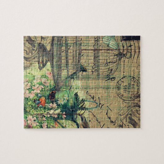 kuilvoer met vogel en vogeltuin legpuzzel (Horizontaal)