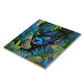 "Kuiráya" - Geschilderd blad - Vrouwen in het Amaz Tegeltje (Zijkant)