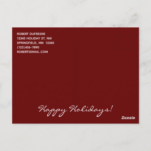 Kuis met rode krans kerstkaart briefkaart (Achterkant)