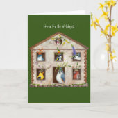 Kuis thuiskomst, opgevouwen wenskaart kaart (Gele Bloem)