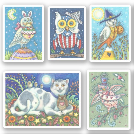 KUITEINDELIJKE KUNSTVOGELS, TIJDIG HOLIDAIR KARTJE STICKER (Voorkant)