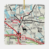 Kuitman TX Road Map Keramisch Ornament (Achterkant)