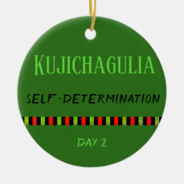 Kujichagulia - Kwanzaa Dag 2 Groen Keramisch Ornament