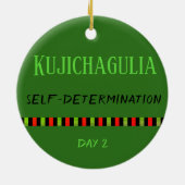 Kujichagulia - Kwanzaa Dag 2 Groen Keramisch Ornament (Achterkant)