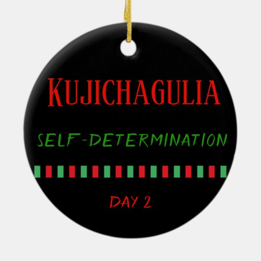 Kujichagulia - Kwanzaa Dag 2 | Versiering Keramisch Ornament (Achterkant)