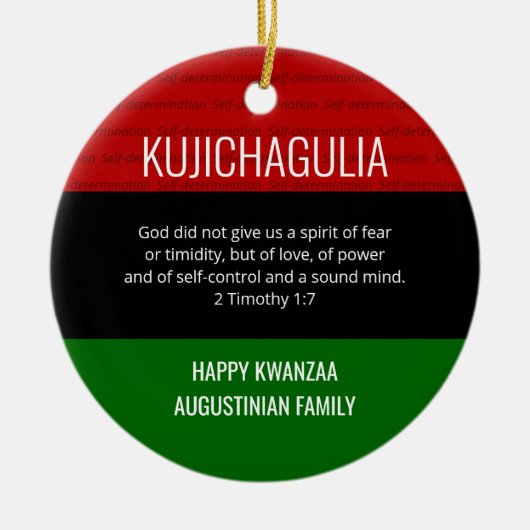KUJICHAGULIA Kwanzaa Keramisch Ornament (Voorkant)